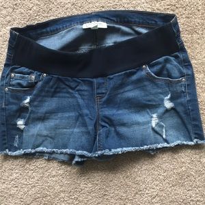 Distressed Jessica Simpson Maternity Shorts